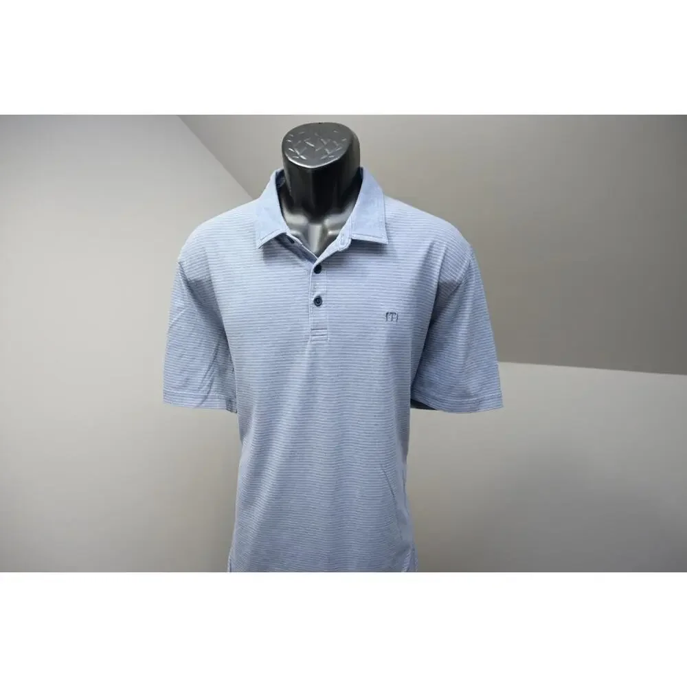 Travis Mathew Golf Polo Striped Pima Poly Stretch Golf Shirt Mens Size 2XL XXL - Picture 2 of 11